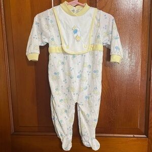 Vintage Ducky Sleeper Size 6-9 Months Baby Terry 80s/90s